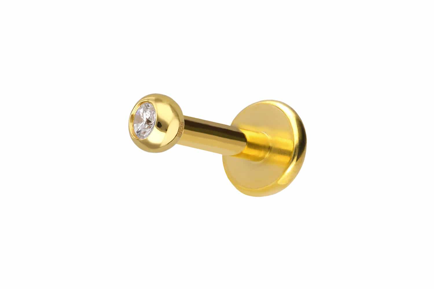 Titan Labret Piercing mit Innengewinde + 925er Silber Aufsatz KUGEL
